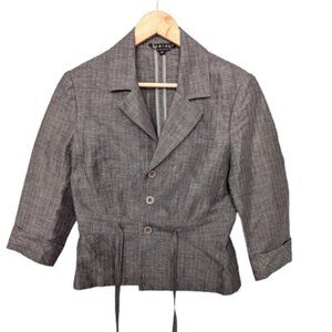 Comrags Grey Cropped Pinstripe Jacket
